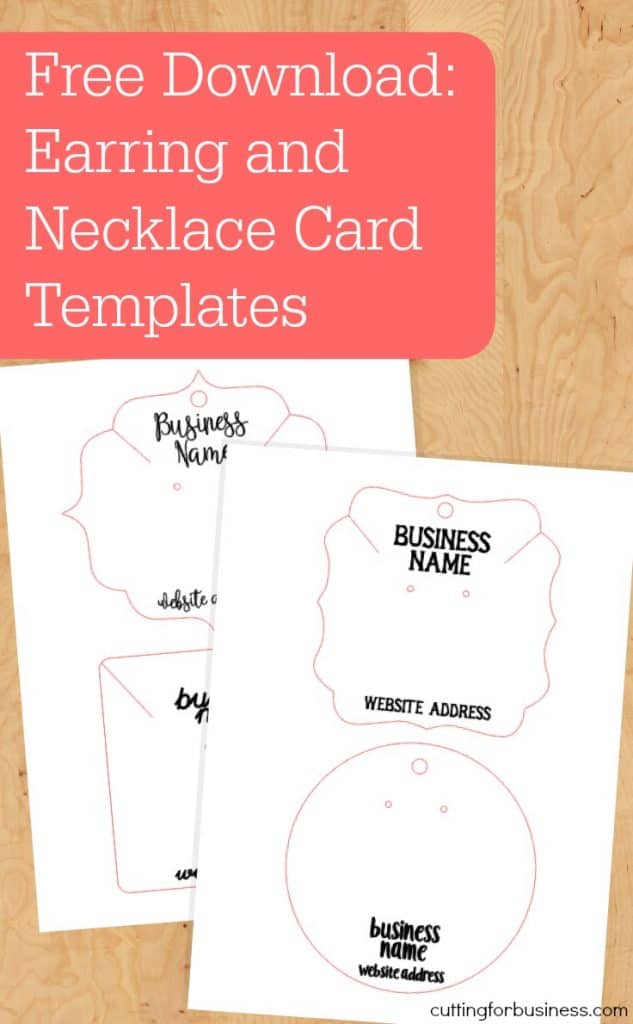 Free Download Customizable Earring & Necklace Card Templates Cutting