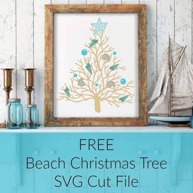 Free Coastal Christmas Beach Tree SVG Cut File - Cutting for Business