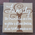 Burlap Family Tree Canvas. By cuttingforbusiness.com.