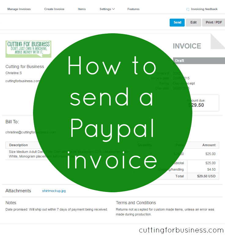 How to send a Paypal invoice - by cuttingforbusiness.com