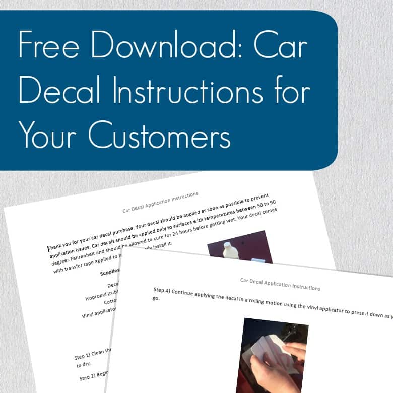 Silhouette Cameo and Cricut Small Business Owners: Free Printable Car Decal Application Instructions to Give Your Customers - by cuttingforbusiness.com