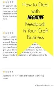 How to Deal with Negative Feedback in Your Silhouette Cameo or Cricut Small Business - by cuttingforbusiness.com