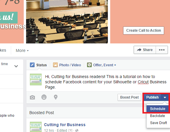 Social Media Automation in Your Silhouette Business - Facebook - by cuttingforbusiness.com