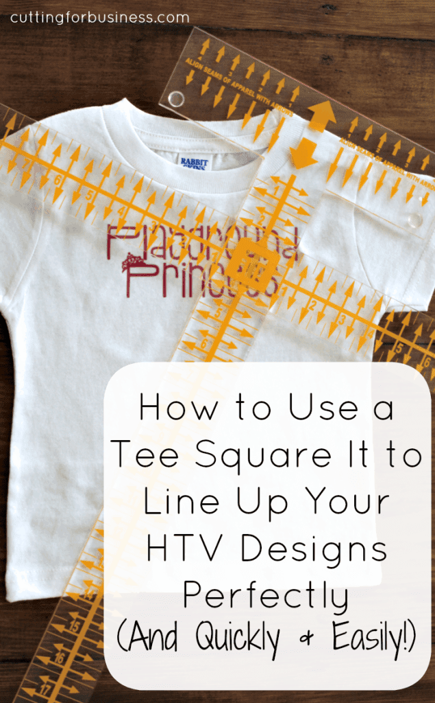 Tutorial: How to Use a Tee Square It to Line Up Your HTV (Heat Transfer Vinyl) Designs Perfectly (and quickly & easily!) in your Silhouette Cameo or Cricut Business - by cuttingforbusiness.com