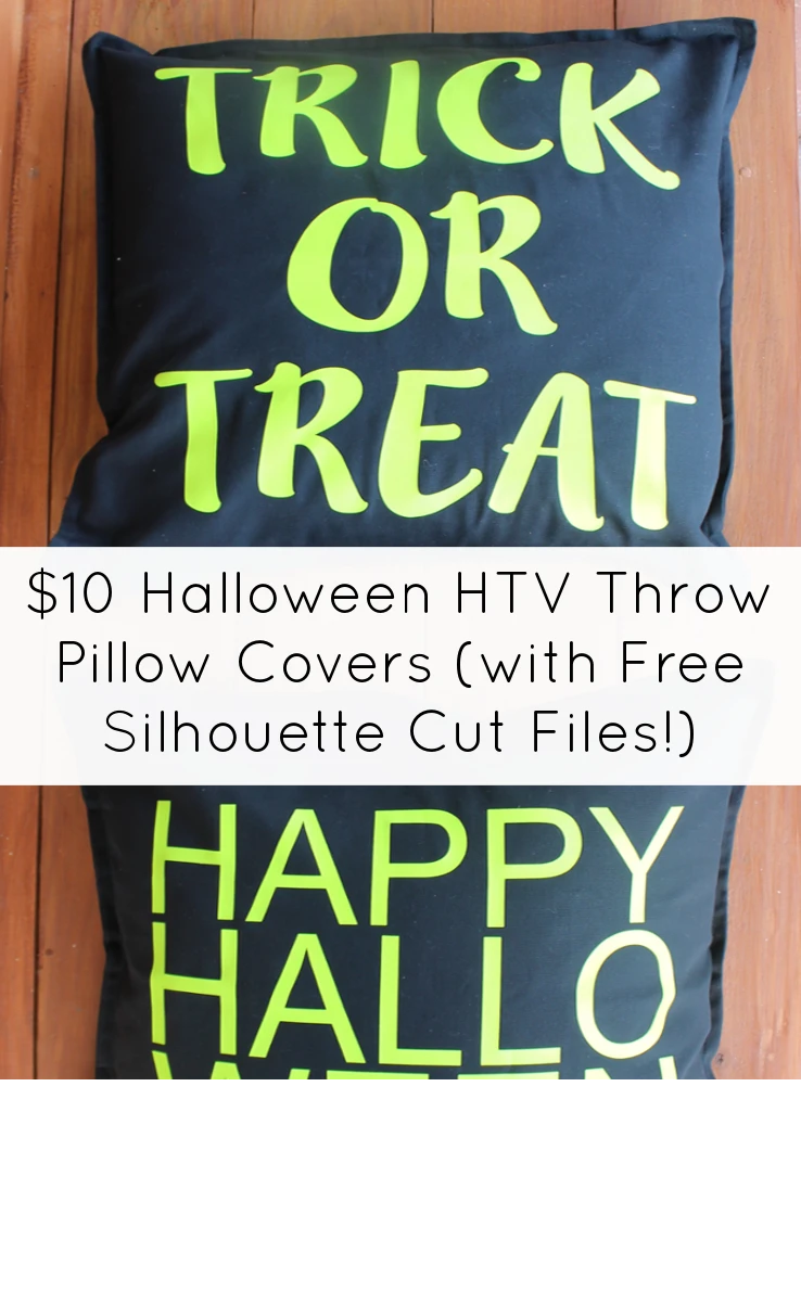 $10 Halloween Throw Pillow Covers (Free Silhouette Cut Files!) by cuttingforbusiness.com