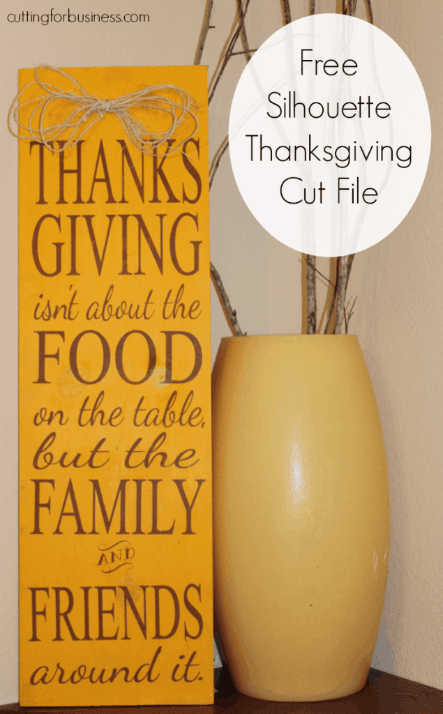 Free Silhouette Cameo Thanksgiving Wooden Sign Cut File - cuttingforbusiness.com