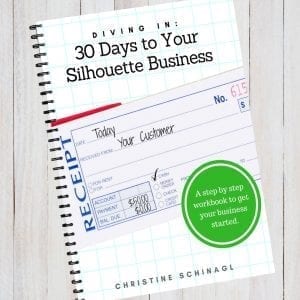 Diving In - 30 Days to Your Silhouette or Cricut Small Business. Learn to make money with your Cameo, Curio, Mint, or Explore. By cuttingforbusiness.com.