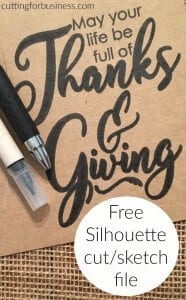 Free Thanksgiving Silhouette Cameo or Curio Cut or Sketch Pen File by cuttingforbusiness.com