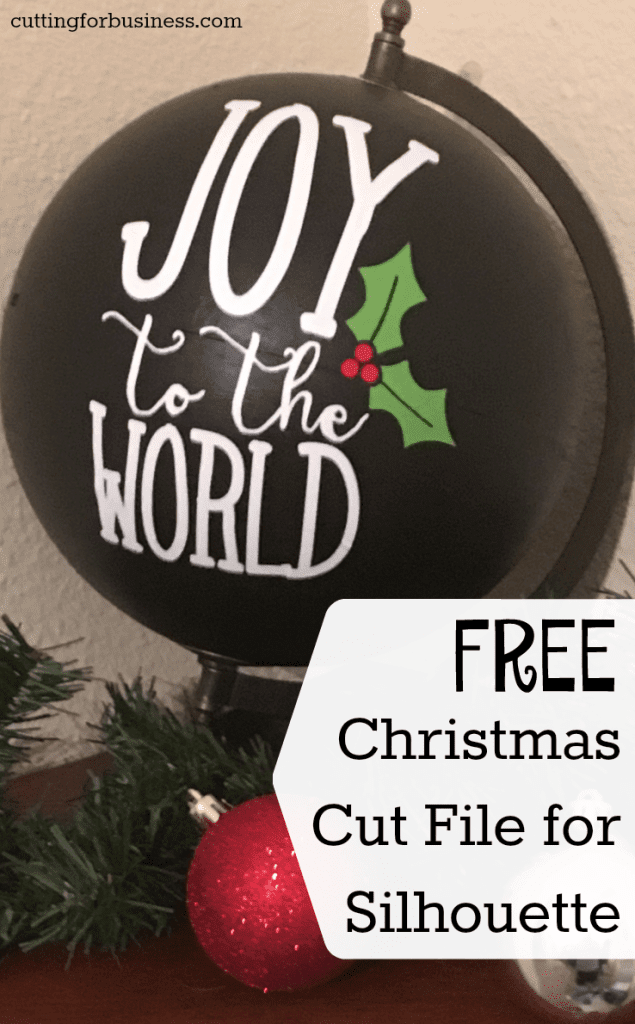 Free Commercial Use Christmas Silhouette Cameo Cut File Joy to the World - cuttingforbusiness.com