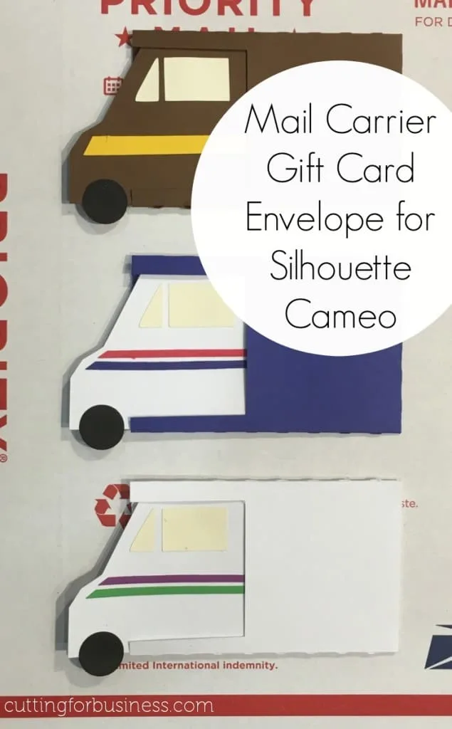 Free Mail Carrier Gift Card Envelope Cut File (Silhouette Cameo) by cuttingforbusiness.com