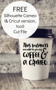 Free Commercial Use Coffee & Silhouette Cameo (or Cricut!) Cut File by cuttingforbusiness.com