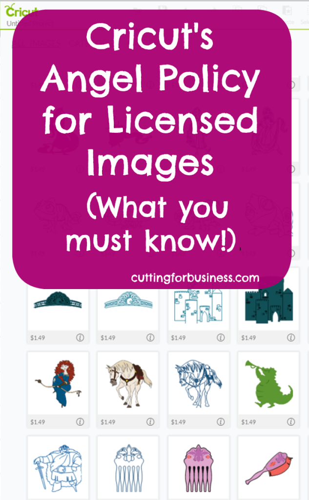 Cricut's Angel Policy for Licensed Images in Design Space by cuttingforbusiness.com