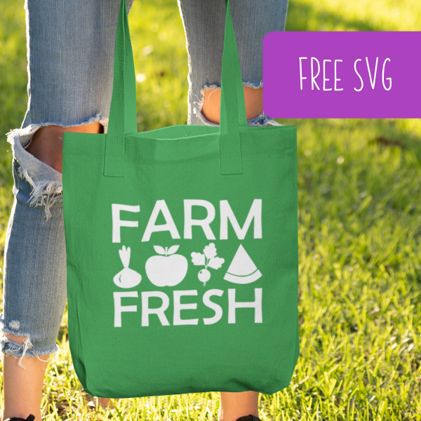 Free SVG 'Farm Fresh' SVG Cut File for Silhouette or Cricut - Portrait, Cameo, Curio, Mint, Joy, Explore, Maker - by cuttingforbusiness.com.