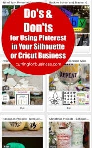 Silhouette Cameo and Cricut Small Business Do's and Don'ts on Pinterest - by cuttingforbusiness.com