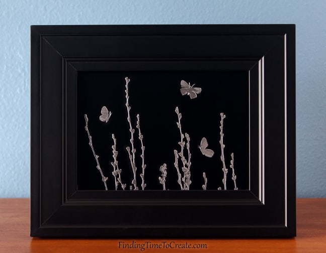 Silhouette Curio Project - Metal Etched Butterfly Art - by findingtimetocreate.com for cuttingforbusiness.com