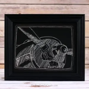 Silhouette Curio Project: Scratch Board Airplane Art - by findingtimetocreate.com for cuttingforbusiness.com