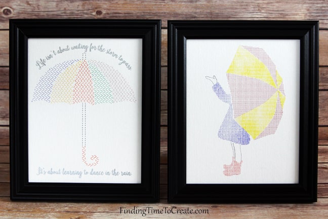 Silhouette Curio Project: Umbrella Stippled Art Collection - by findingtimetocreate.com for cuttingforbusiness.com