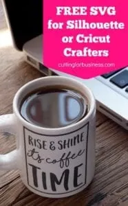 Free Commercial Use Coffee Time SVG for Silhouette or Cricut Crafters by cuttingforbusiness.com