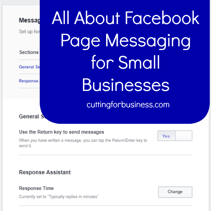 FAQ About Facebook Page Messaging (Great for Silhouette Cameo or Cricut small business owners) by cuttingforbusiness.com