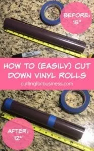 How to Easily Cut Down Vinyl Rolls - Great for Silhouette Cameo or Cricut owners - by cuttingforbusiness.com