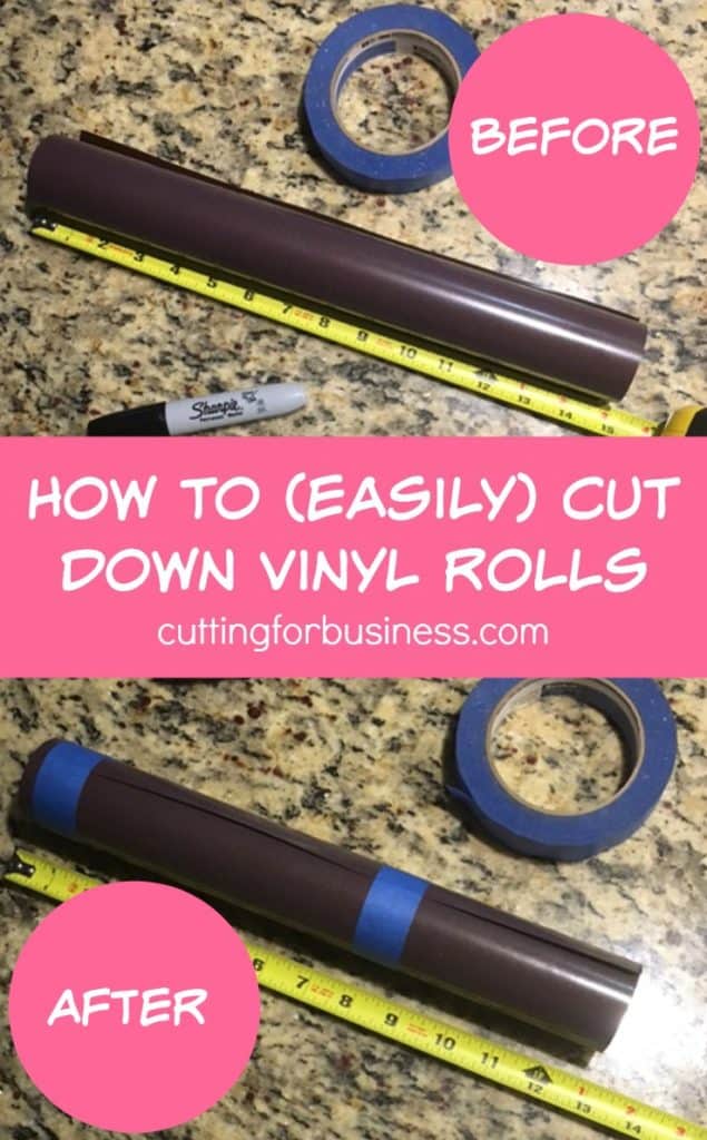 How to Easily Cut Down Vinyl Rolls - Great for Silhouette Cameo or Cricut owners - by cuttingforbusiness.com