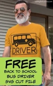 Free Back to School Bus Driver SVG Cut File for Silhouette Cameo or Cricut - by cuttingforbusiness.com