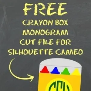 Free Monogram Crayon Box Cut File for Silhouette Cameo - Back to School - by cuttingforbusiness.com