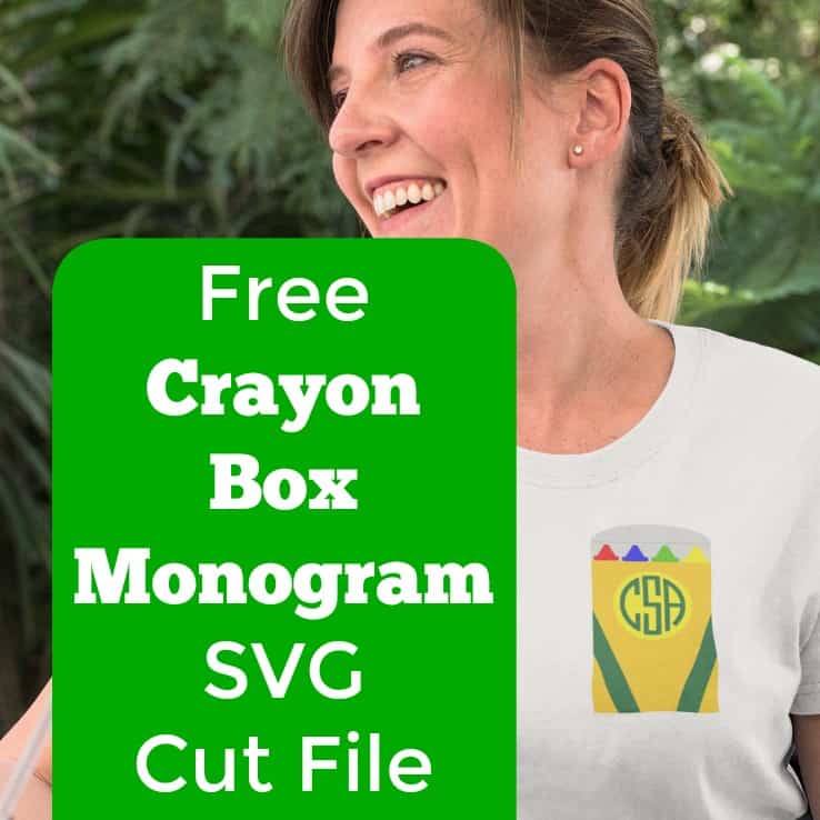 Free back to school crayon box monogram SVG cut file for Silhouette Portrait or Cameo and Cricut Explore or Maker - by cuttingforbusiness.com