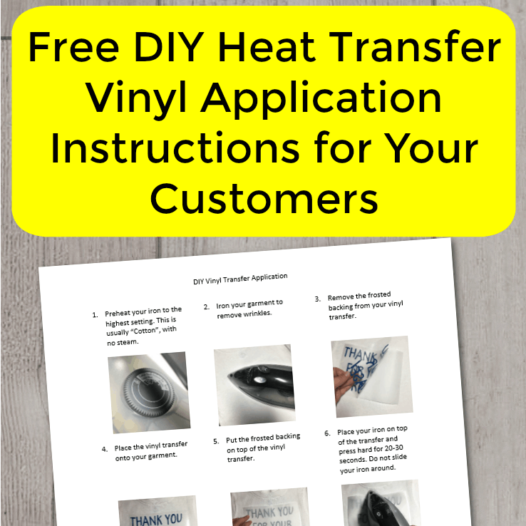 Free Printable DIY Heat Transfer Vinyl Application Instructions 