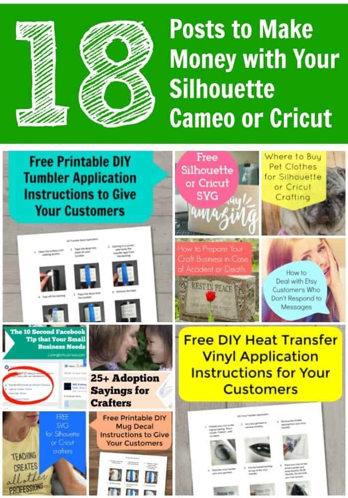 Learn how to make money with your Silhouette Cameo, Curio, Mint, Cricut Expression, Cricut Explore Air at cuttingforbusiness.com