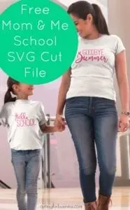 Free commercial use Mom and Me back to school cut file for Silhouette Cameo, Cricut Explore - by cuttingforbusiness.com