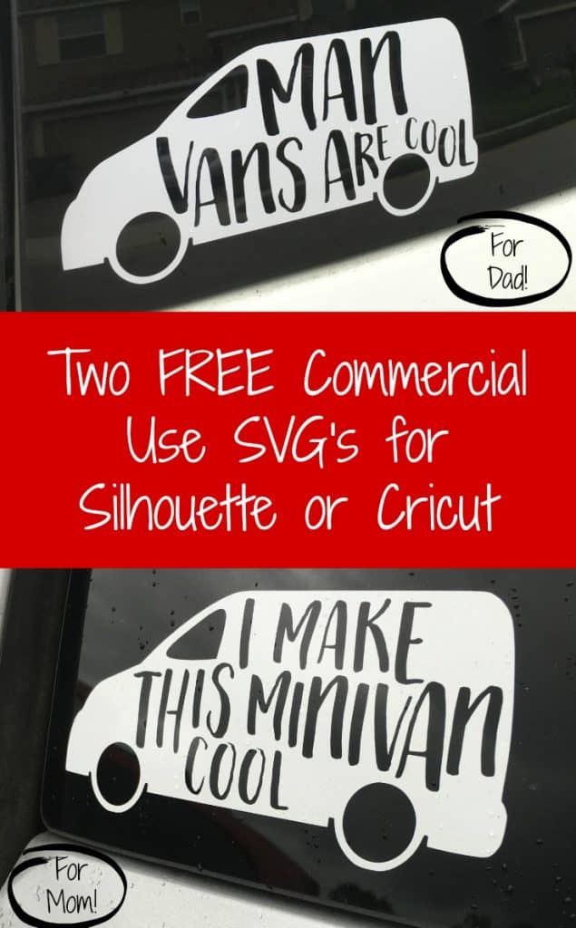 Free Minivans are Cool SVG Cut File for Silhouette Cameo or Cricut Explore - by cuttingforbusiness.com