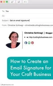 Email Signatures for Your Small Business - Great for Silhouette Cameo or Cricut small businesses! By cuttingforbusiness.com.