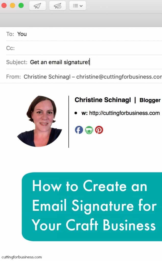 Email Signatures for Your Small Business - Great for Silhouette Cameo or Cricut small businesses! By cuttingforbusiness.com.