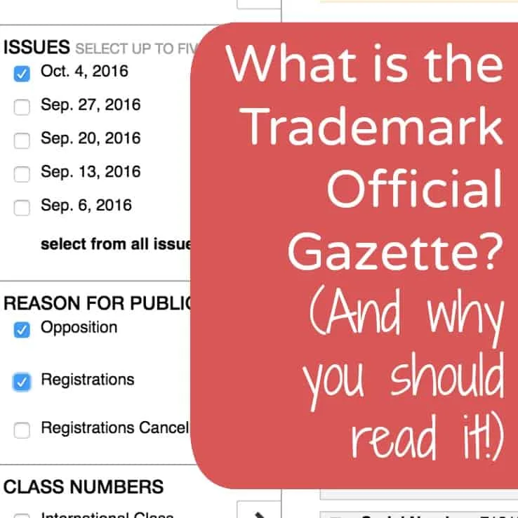 What is the Trademark Official Gazette? Why you should read it, and where to oppose a trademark registration. Perfect for Silhouette Cameo or Cricut Explore crafters. By cuttingforbusiness.com.