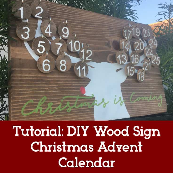DIY Wood Sign Christmas Advent Calendar Tutorial. Great for small business Silhouette Cameo and Cricut Explore crafters. By cuttingforbusiness.com.
