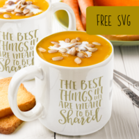 Free SVG Cut File - ''The Best Things in Life are Meant to be Shared' - Fall - Home - Kitchen - Silhouette or Cricut - by cuttingforbusiness.com.