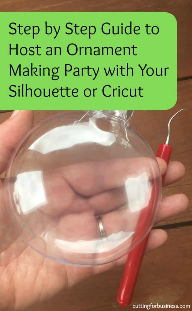 How to Host a Christmas Glitter Ornament Making Party with Your Silhouette Cameo or Cricut Explore - by cuttingforbusiness.com.