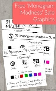 Free Monogram Madness Sale Graphics for Silhouette Cameo or Cricut Explore Small Business Owners - by cuttingforbusiness.com.