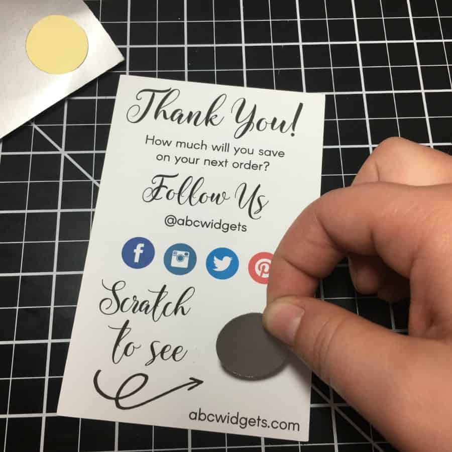 Tutorial: How to Create Bounce Back Scratch Off Coupons - Great for Silhouette Cameo or Cricut Small Business Owners - by cuttingforbusiness.com