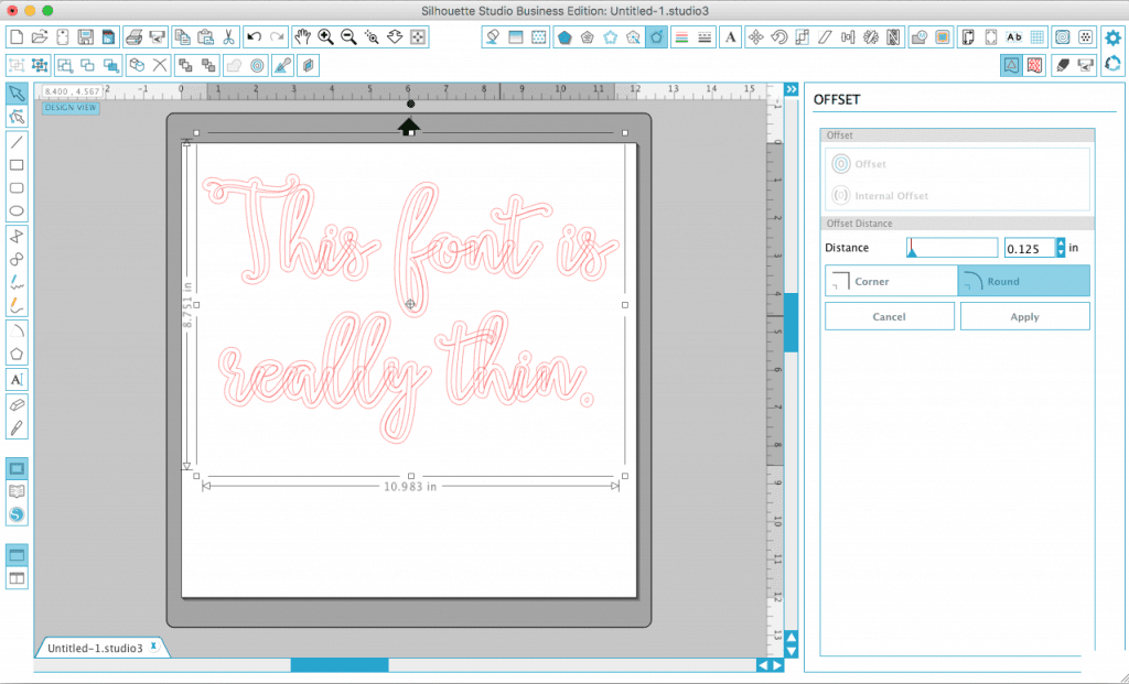 2 Ways to Thicken Fonts in Silhouette Studio for cutting on Cameo or Curio - by cuttingforbusiness.com