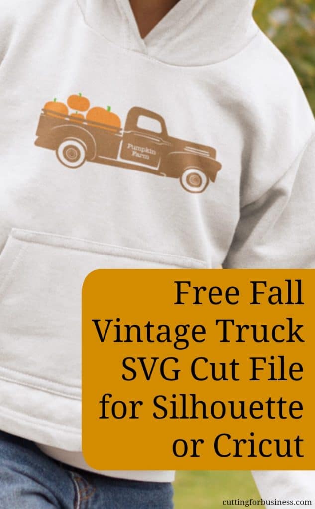 Free Fall Vintage Truck SVG for Silhouette Cameo or Cricut Explore - by cuttingforbusiness.com