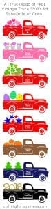 A Truckload of FREE Vintage Truck SVG Cut Files for Silhouette Cameo, Curio, Mint, Cricut Explore. By cuttingforbusiness.com.