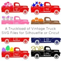 A Truckload of FREE Vintage Truck SVG Cut Files for Silhouette Cameo, Curio, Mint, Cricut Explore. By cuttingforbusiness.com.