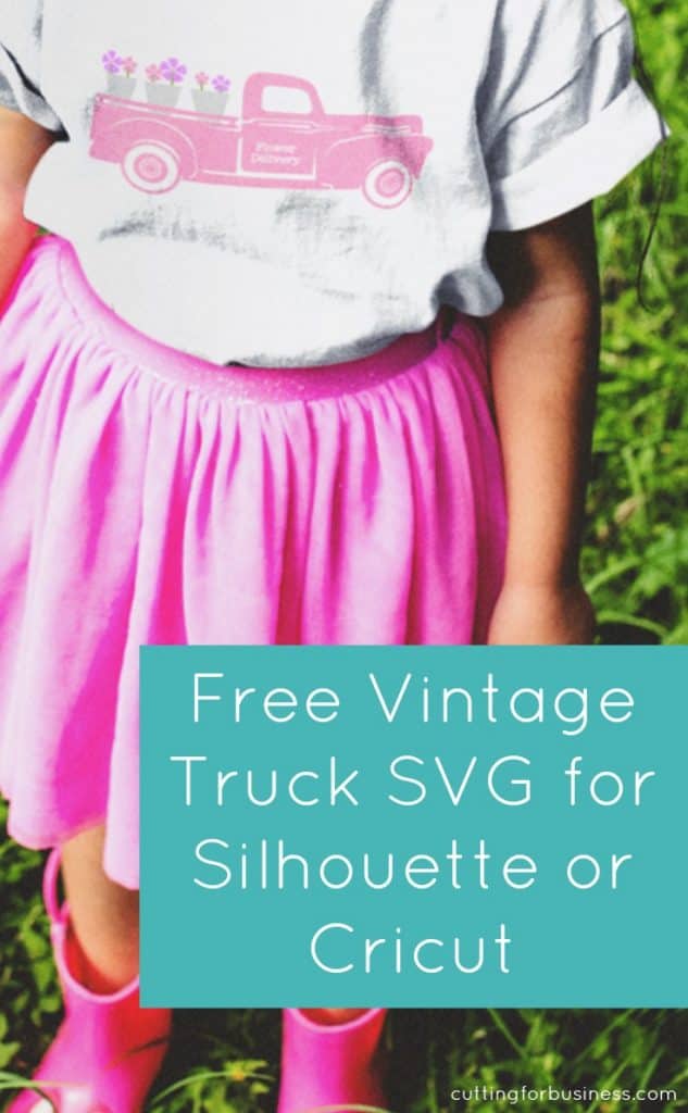 Free SVG Flower Delivery Vintage Truck for Silhouette Cameo or Cricut Explore - by cuttingforbusiness.com