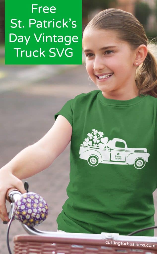 Free Vintage Truck St. Patrick's Day SVG for Silhouette Cameo or Cricut crafters - by cuttingforbusiness.com