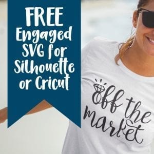 Free Engaged SVG Cut File for Silhouette Cameo or Cricut Explore - by cuttingforbusiness.com