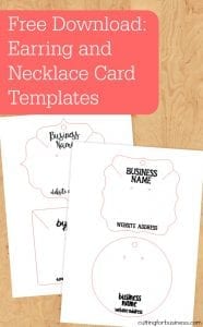 Free Download: Customizable Earring & Necklace Card Templates for Silhouette Cameo, Curio, or Portrait - by cuttingforbusiness.com