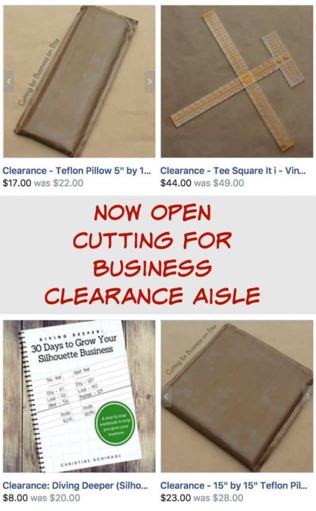 Now Open: Clearance Aisle at Cutting for Business - Cheap and Discount Tee Square It, Logo Grid It, Teflon Pillows - cuttingforbusiness.com