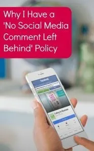My Policy is: 'No Social Media Comment Left Behind' - Is Yours? Great for Silhouette Cameo or Cricut Small Business Owners - by cuttingforbusiness.com.